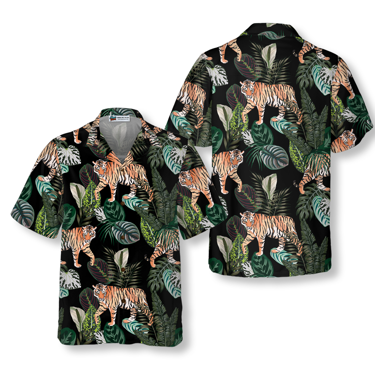 Dark Jungle Exotic Tiger Shirt For Men Hawaiian Shirt - Hyperfavor