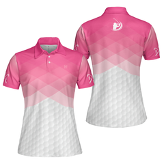 Just A Pink Girl Who Loves Playing Golf Short Sleeve Women Polo Shirt, Pink Argyle Pattern Golf Shirt - Hyperfavor