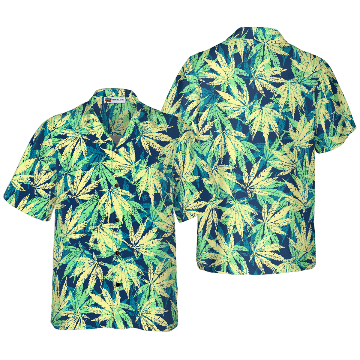 Tropical Marijuana Leaves Shirt For Men Hawaiian Shirt - Hyperfavor