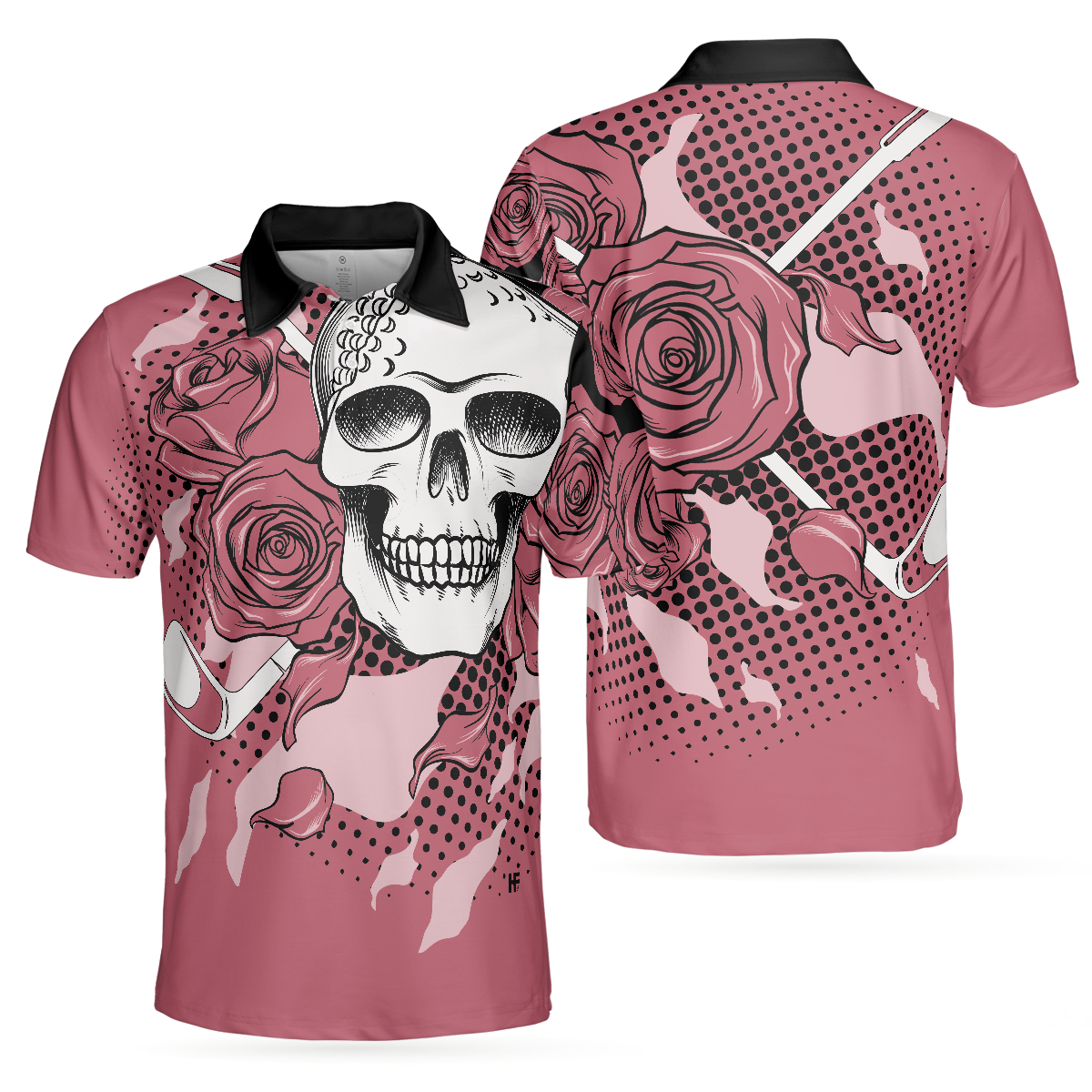 Golf Pink Skull Ladies Polo Shirt - Hyperfavor