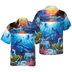 Turtle Under The Sea Hawaiian Shirt - Hyperfavor