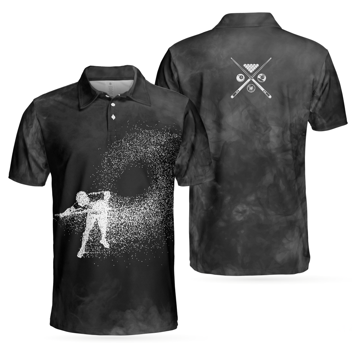 Billiards On Smoke Background Polo Shirt, Smoke Billiards Player Polo Shirt, Best Billiards Shirt For Men - Hyperfavor