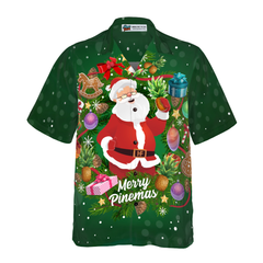 Pineapple Santa Wreath Hawaiian Shirt - Hyperfavor