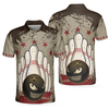 Bowling Ball Vintage Background Short Sleeve Polo Shirt, Crazy Polo Shirt, Best Bowling Shirt For Men - Hyperfavor
