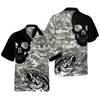 Eat Sleep Fishing Repeat Skull Camouflage Hawaiian Shirt - Hyperfavor