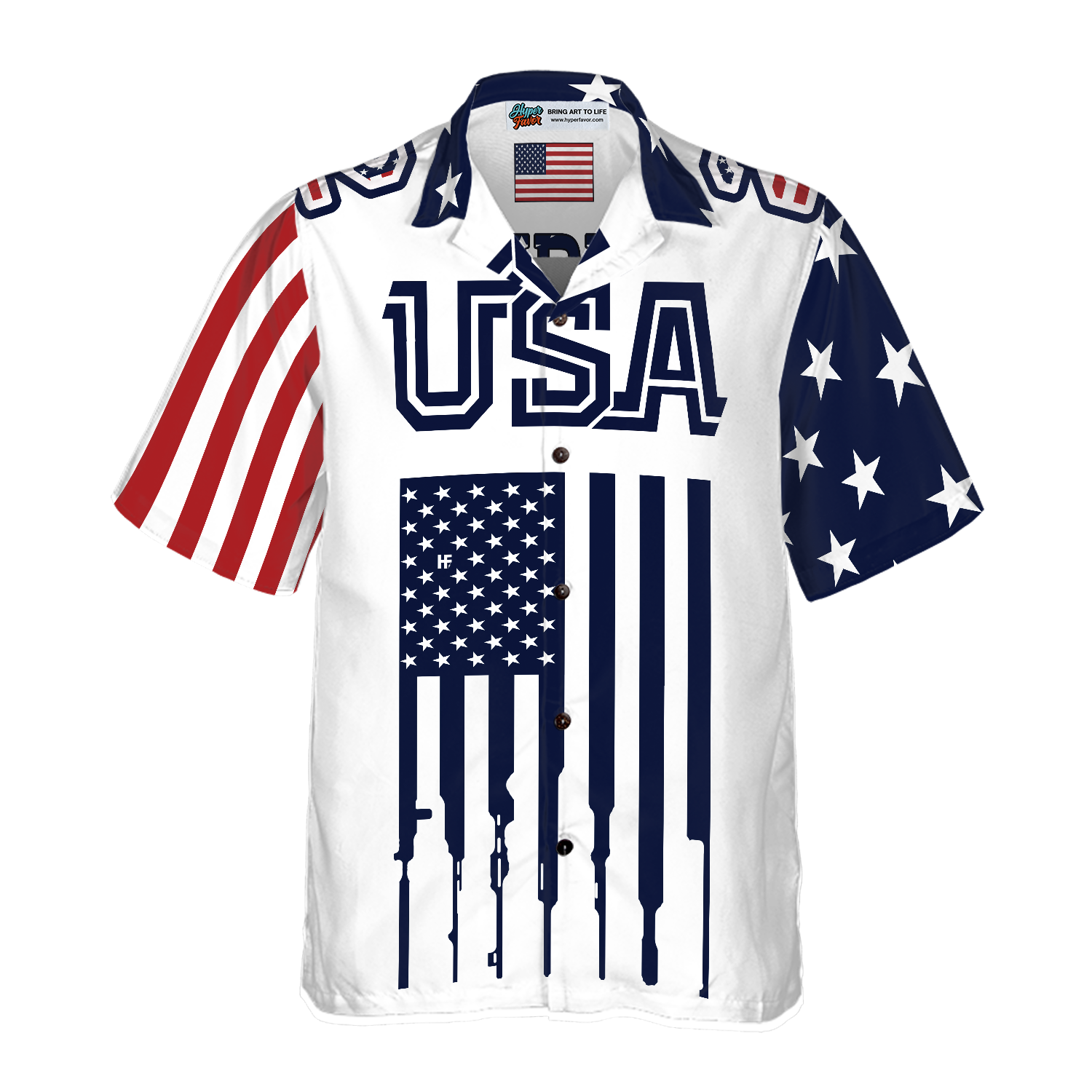 Independence Day American Flag Gun Custom Hawaiian Shirt - Hyperfavor