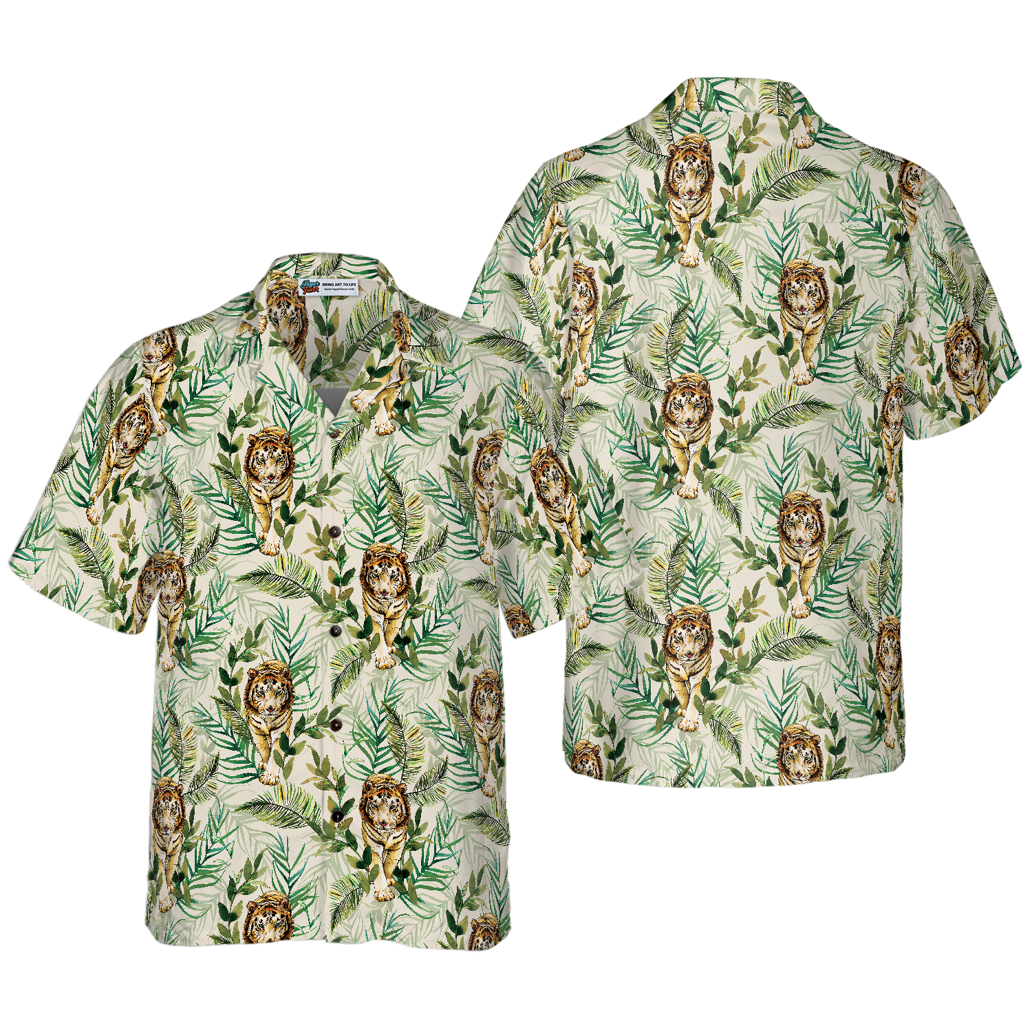 Tropical Jungle Tiger Shirt For Men Hawaiian Shirt - Hyperfavor