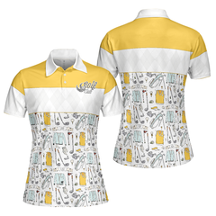 Golf Life In Yellow Short Sleeve Women Polo Shirt - Hyperfavor