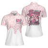 I Bowl Like A Girl Try To Keep Up Short Sleeve Woman Polo Shirt, White & Pink Women Bowling Shirt - Hyperfavor
