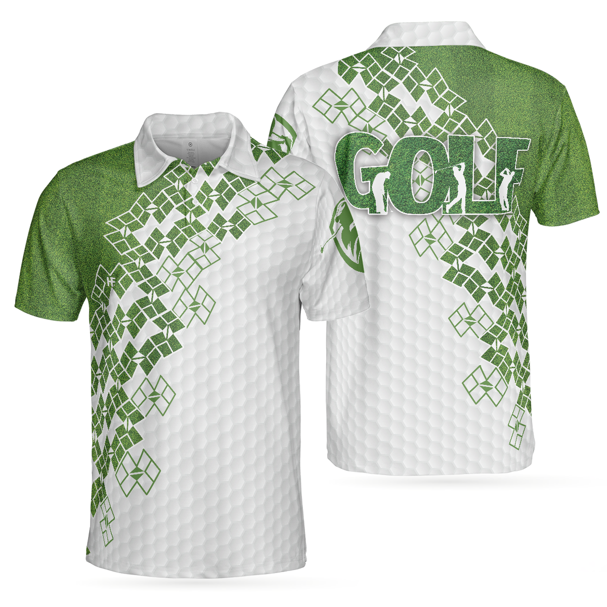 Elegant Golf In Green Golf Polo Shirt, White And Green Golf Shirt For Men, Unique Gift For Golfers - Hyperfavor