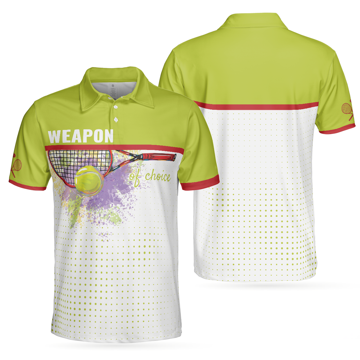 Weapon Of Choice Short Sleeve Polo Shirt, Tennis Racket Hit The Ball Polo Shirt, Best Golf Shirt For Men - Hyperfavor