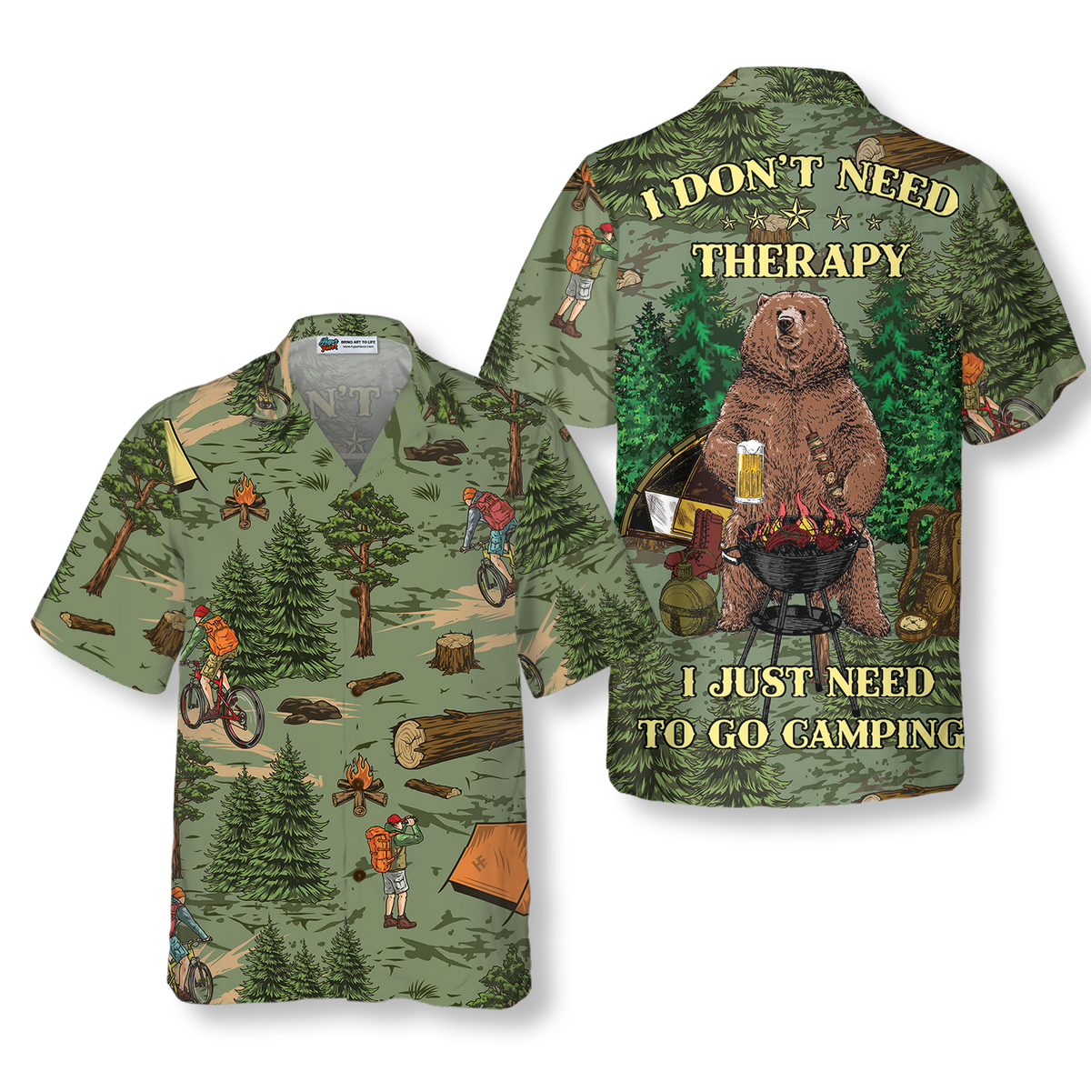 I Don't Need Therapy I Just Need To Go Camping Hawaiian Shirt - Hyperfavor