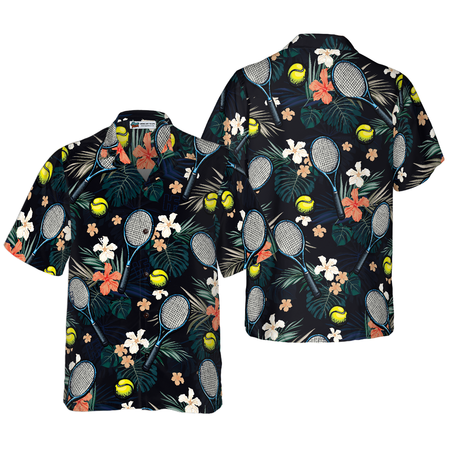 Tropical Floral Tennis Hawaiian Shirt - Hyperfavor