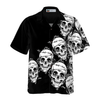 Skull In Barbed Wire Gothic Hawaiian Shirt, Black Skull Goth Hawaiian Shirt - Hyperfavor