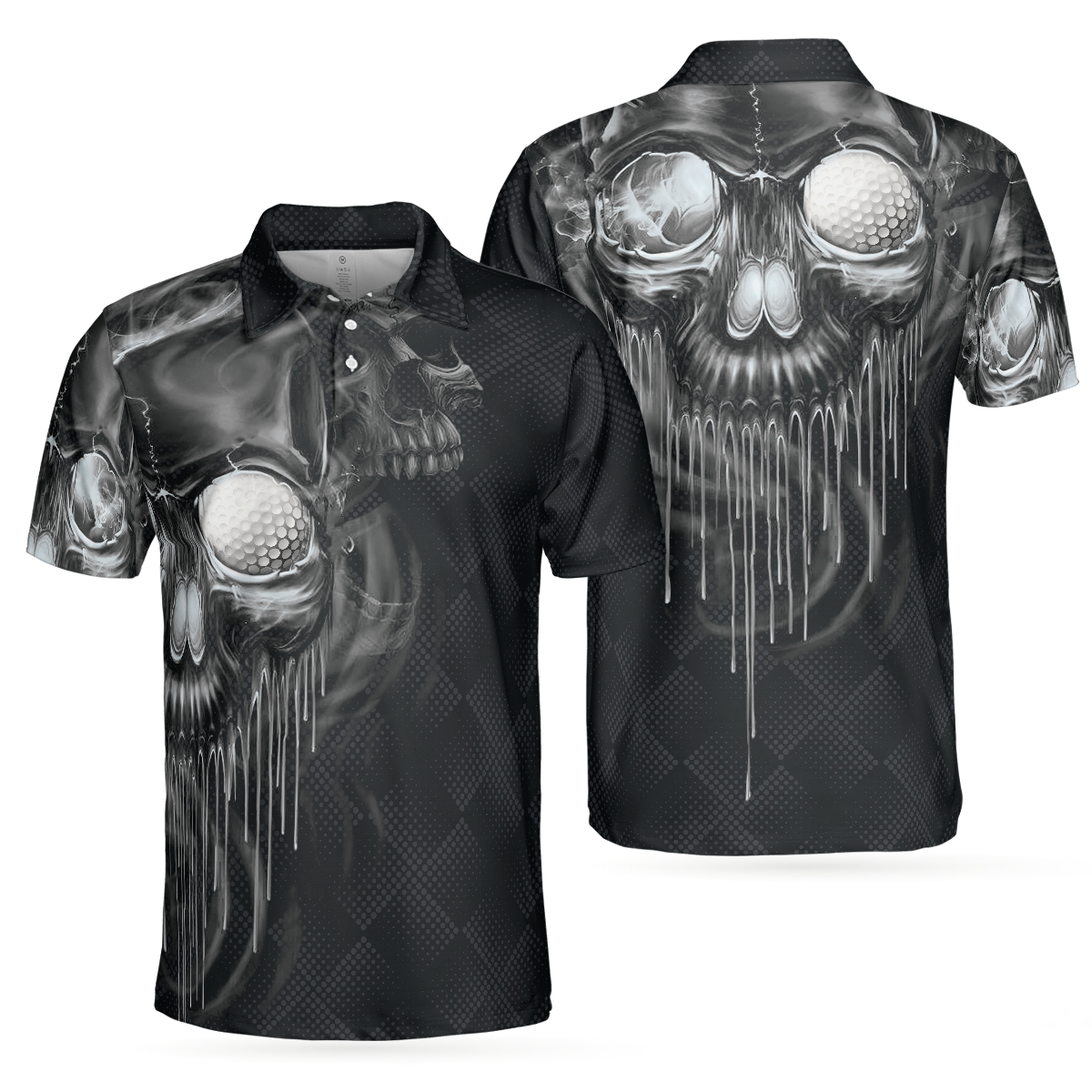 Golf Skull And Smoke Polo Shirt - Hyperfavor