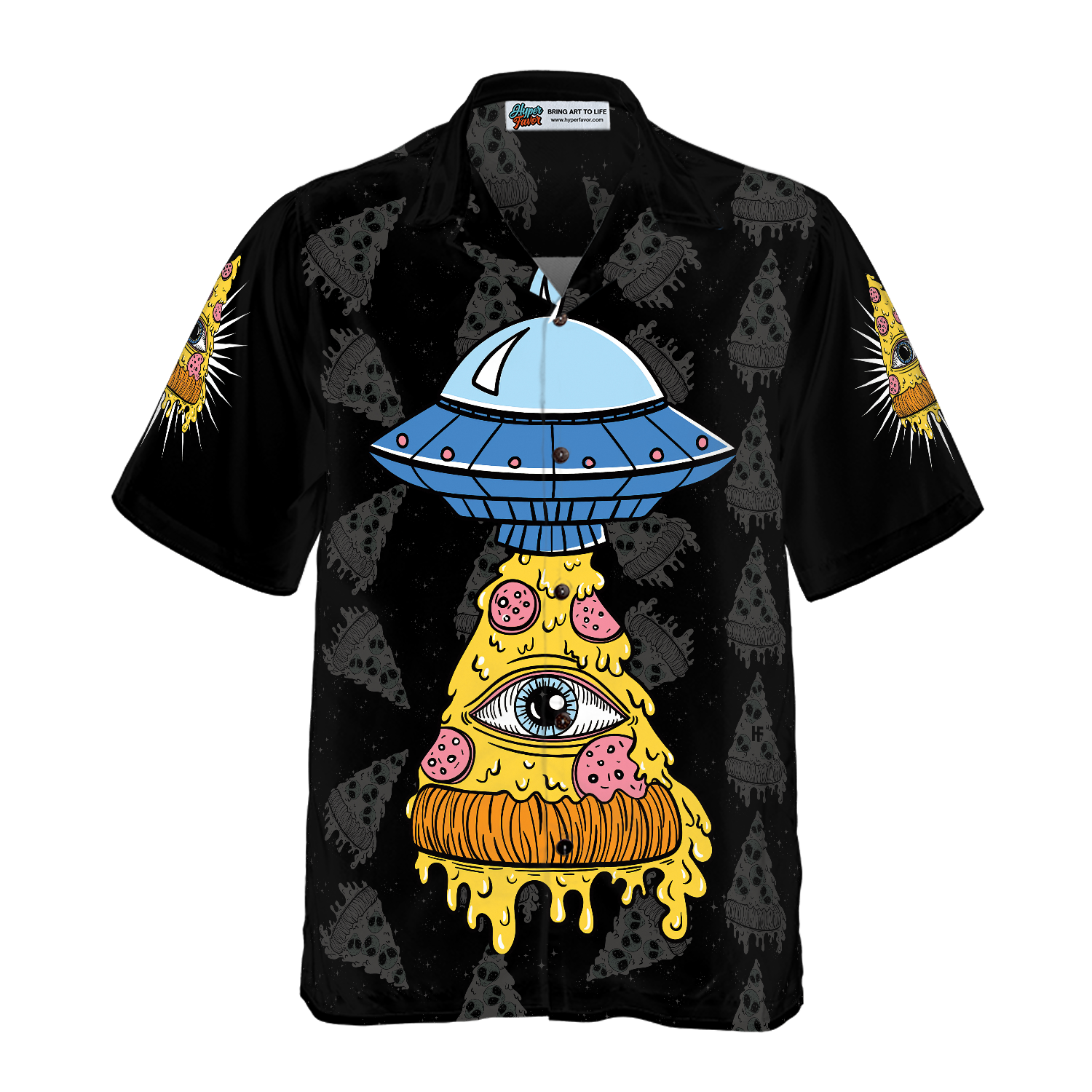 Pizza Alien Shirt For Men Hawaiian Shirt - Hyperfavor