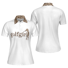 Golf Girl Leopard Pattern Short Sleeve Women Polo Shirt - Hyperfavor