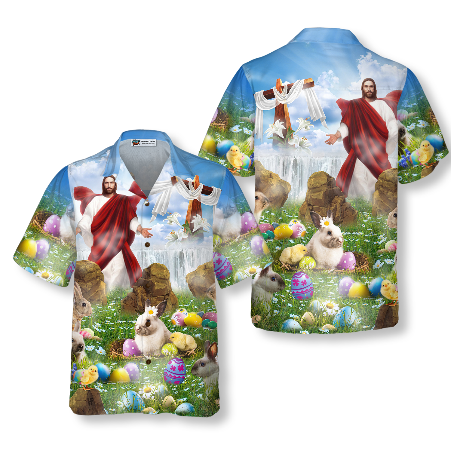 Happy Easter Jesus Is Risen Hawaiian Shirt - Hyperfavor