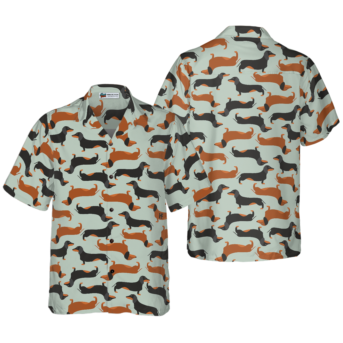 Tiny Dachshund Cute Dog Pattern Hawaiian Shirt - Hyperfavor