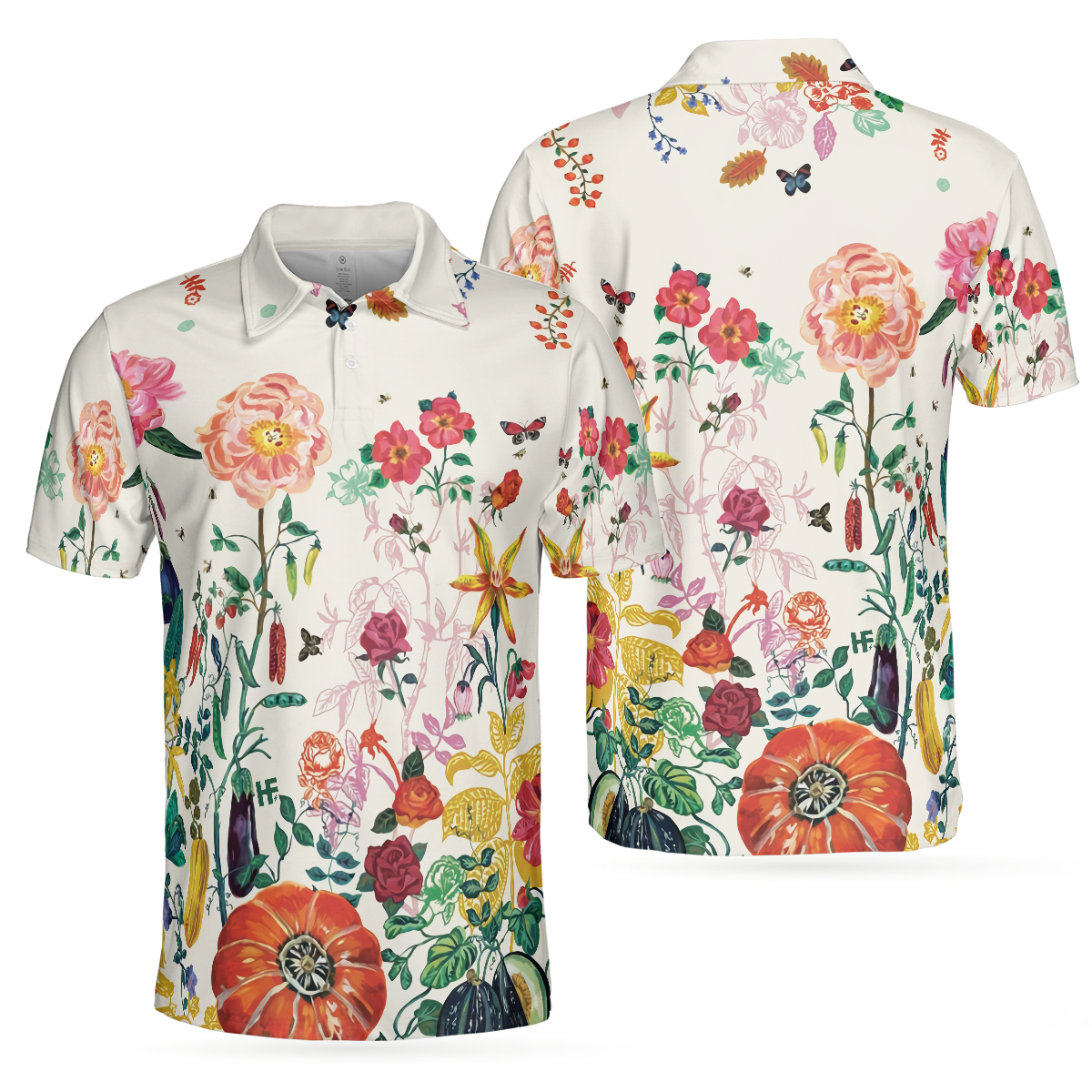 Tropical Floral Summer Polo Shirt, Floral Print Tropical Polo Shirt For Summer, Best Summer Vibe Shirt - Hyperfavor