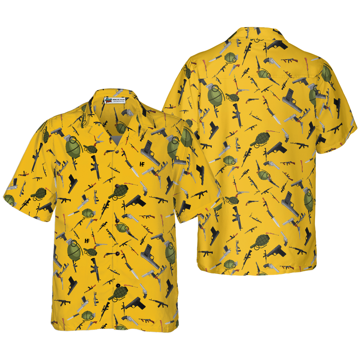 Gun Military Gear Hawaiian Shirt - Hyperfavor