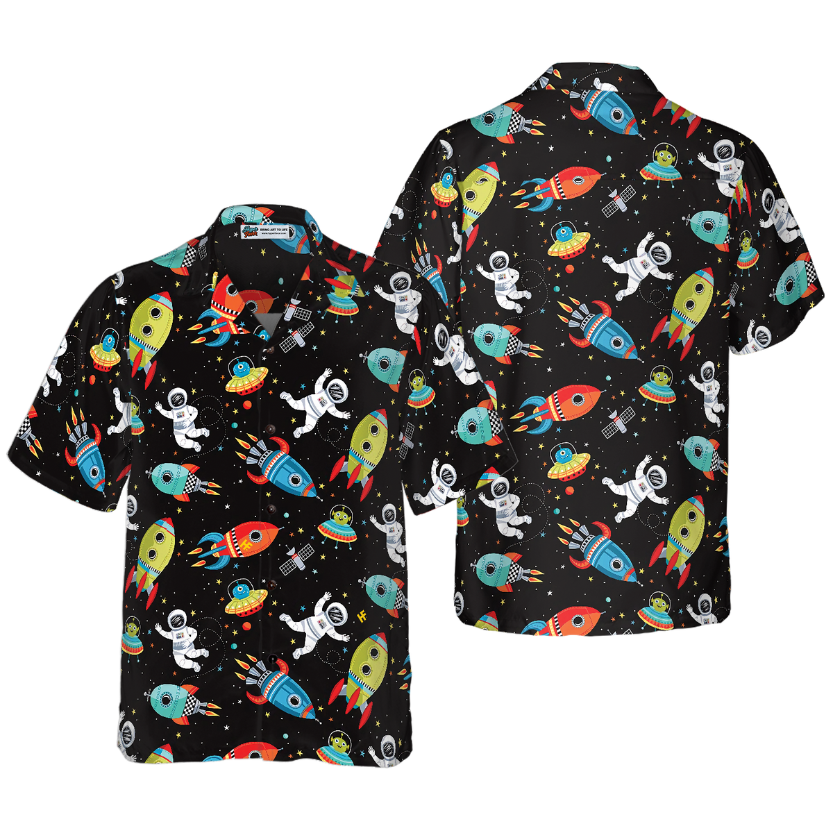 Outer Space Astronaut Cute Hawaiian Shirt - Hyperfavor