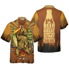 Beer Because No Great Campers Story With A Salad Hawaiian Shirt - Hyperfavor