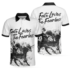 Fate Loves The Fearless Horse Riding Polo Shirt, Horse Rider Polo Shirt, Horse Riding Shirt For Men - Hyperfavor