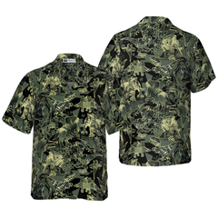 Camo Dinosaur Pattern Hawaiian Shirt - Hyperfavor