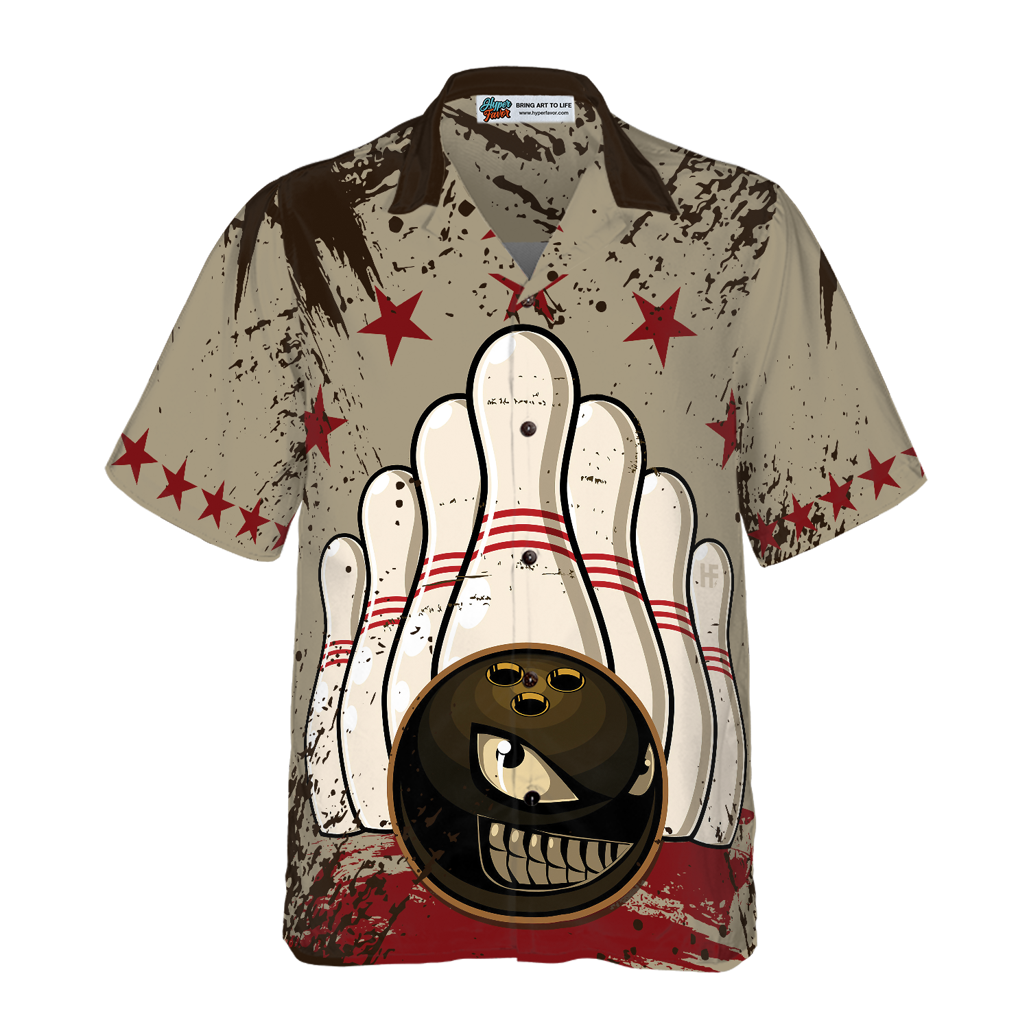 Bowling Ball Vintage Background Hawaiian Shirt - Hyperfavor