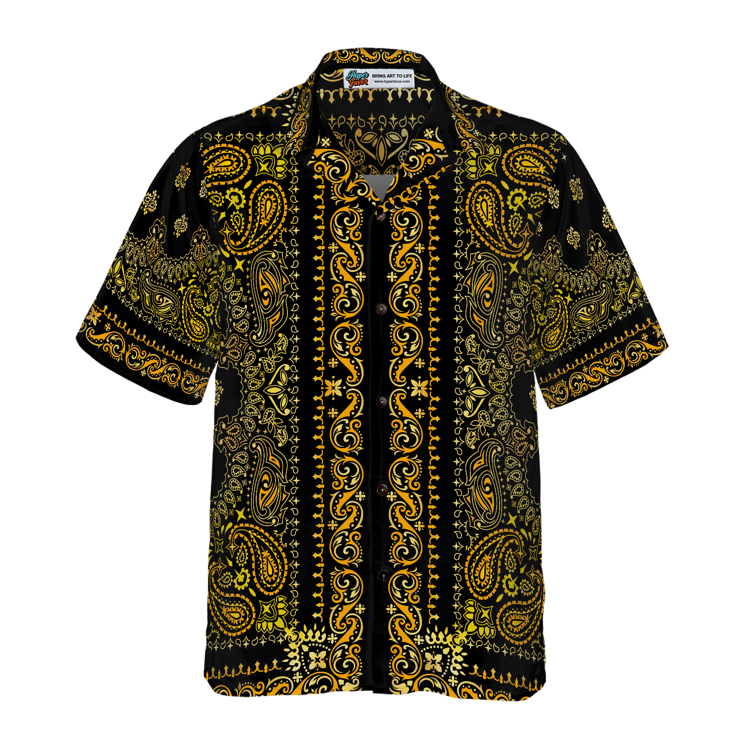 Barber Bandana Style Gold Hawaiian Shirt - Hyperfavor