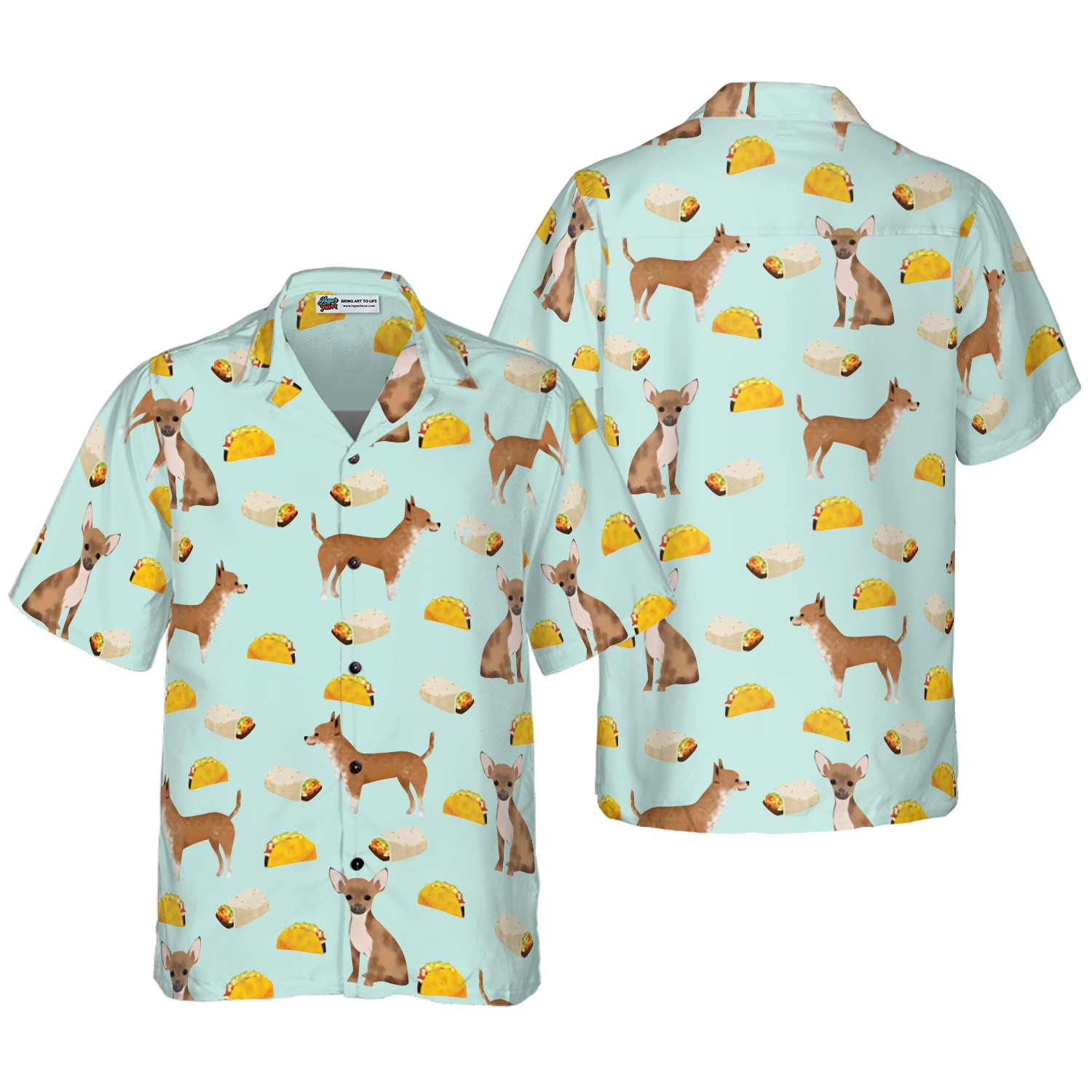 Tacos Burritos Chihuahua Dog Shirt For Men Hawaiian Shirt - Hyperfavor