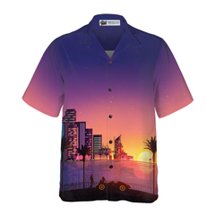 Miami Sunset Hawaiian Shirt - Hyperfavor