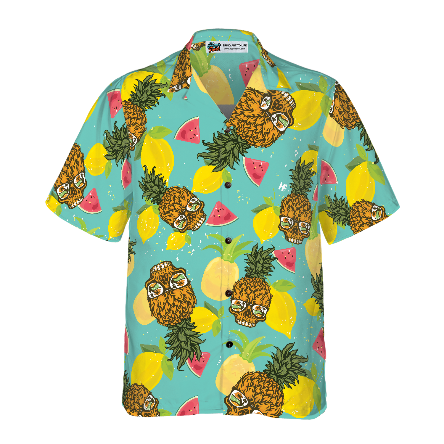 Skull With Sunglasses Hawaiian Shirt - Hyperfavor