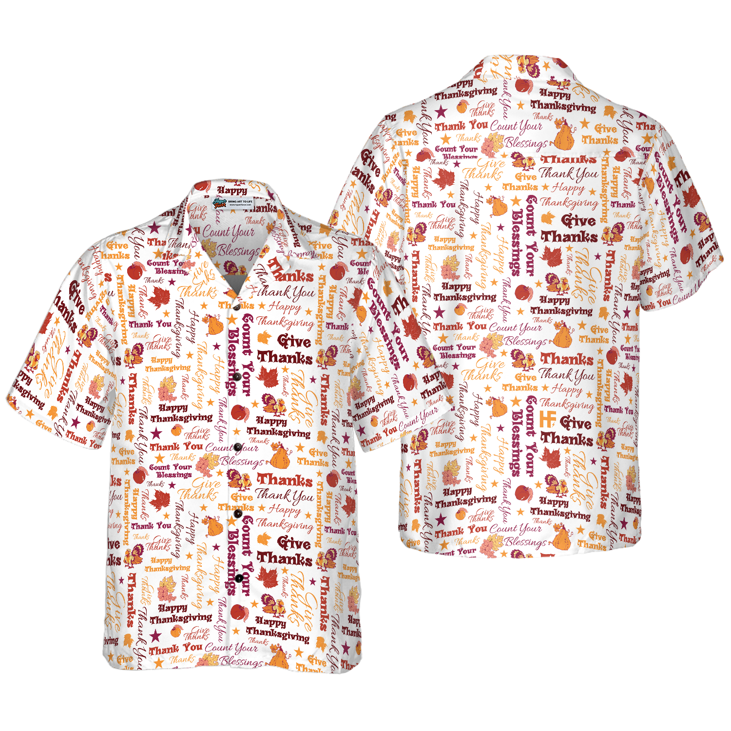 Give Thanks For Thanksgiving Day Hawaiian shirt - Hyperfavor