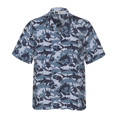 Shark Camouflage Hawaiian Shirt - Hyperfavor