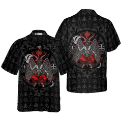 Baphomet Demon Satanism Pentagram Hawaiian Shirt - Hyperfavor