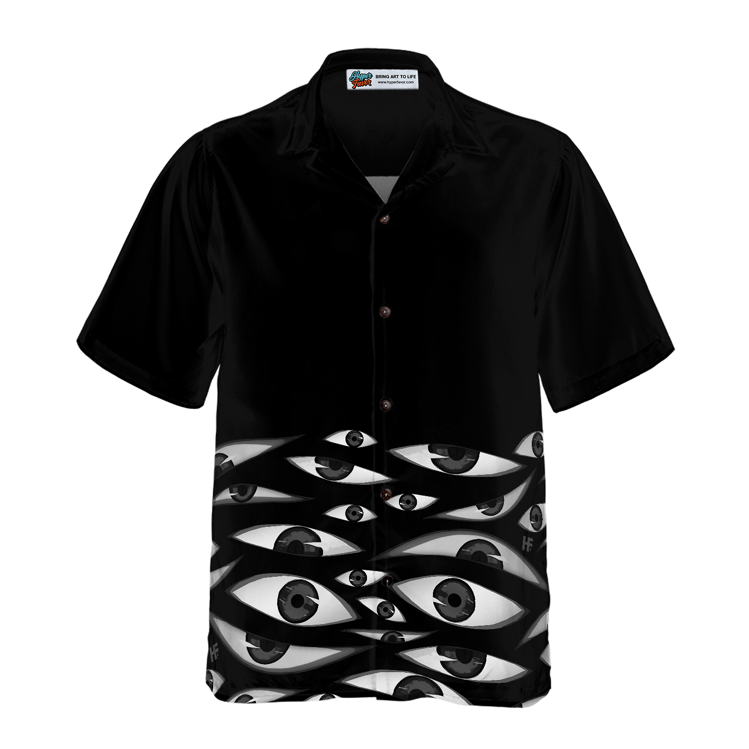 Seamless Eyes Goth Hawaiian Shirt - Hyperfavor