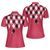 Tennis Shirt With Argyle Pattern Short Sleeve Women Polo Shirt - Hyperfavor