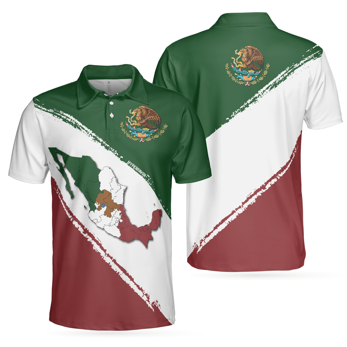 Mexico Short Sleeve Polo Shirt, Patriotic Mexican Polo Shirt, Best Mexico Shirt For Men - Hyperfavor