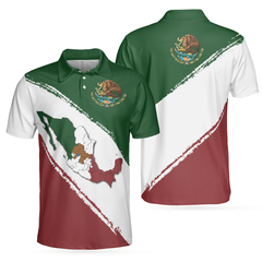 Mexico Short Sleeve Polo Shirt, Patriotic Mexican Polo Shirt, Best Mexico Shirt For Men - Hyperfavor