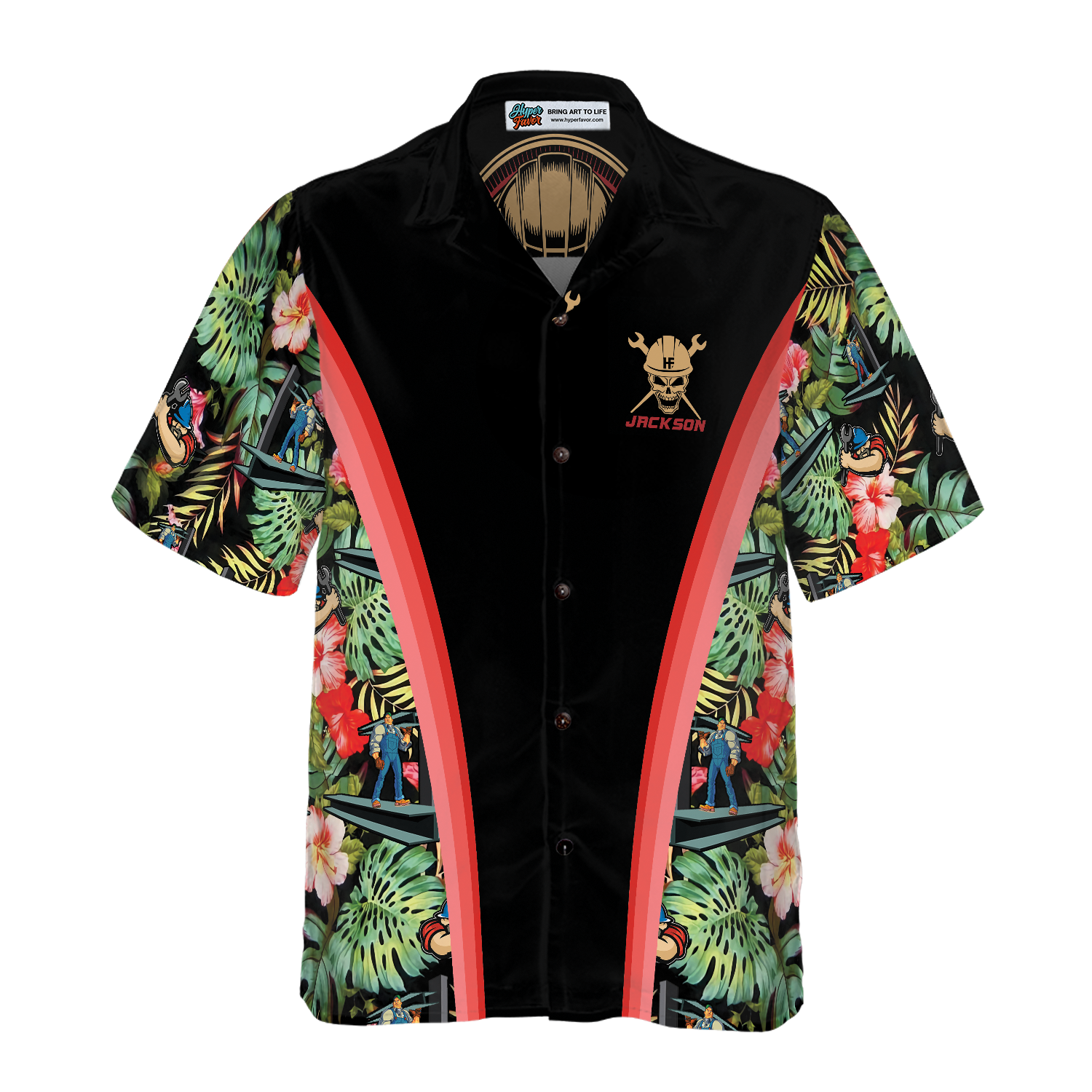 Ironworker Tropical Custom Hawaiian Shirt - Hyperfavor