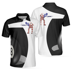 Billiard Shot American Flag Polo Shirt, Best Billiards Shirt For Patriotic Billiards Players, Eight Ball Shirt - Hyperfavor