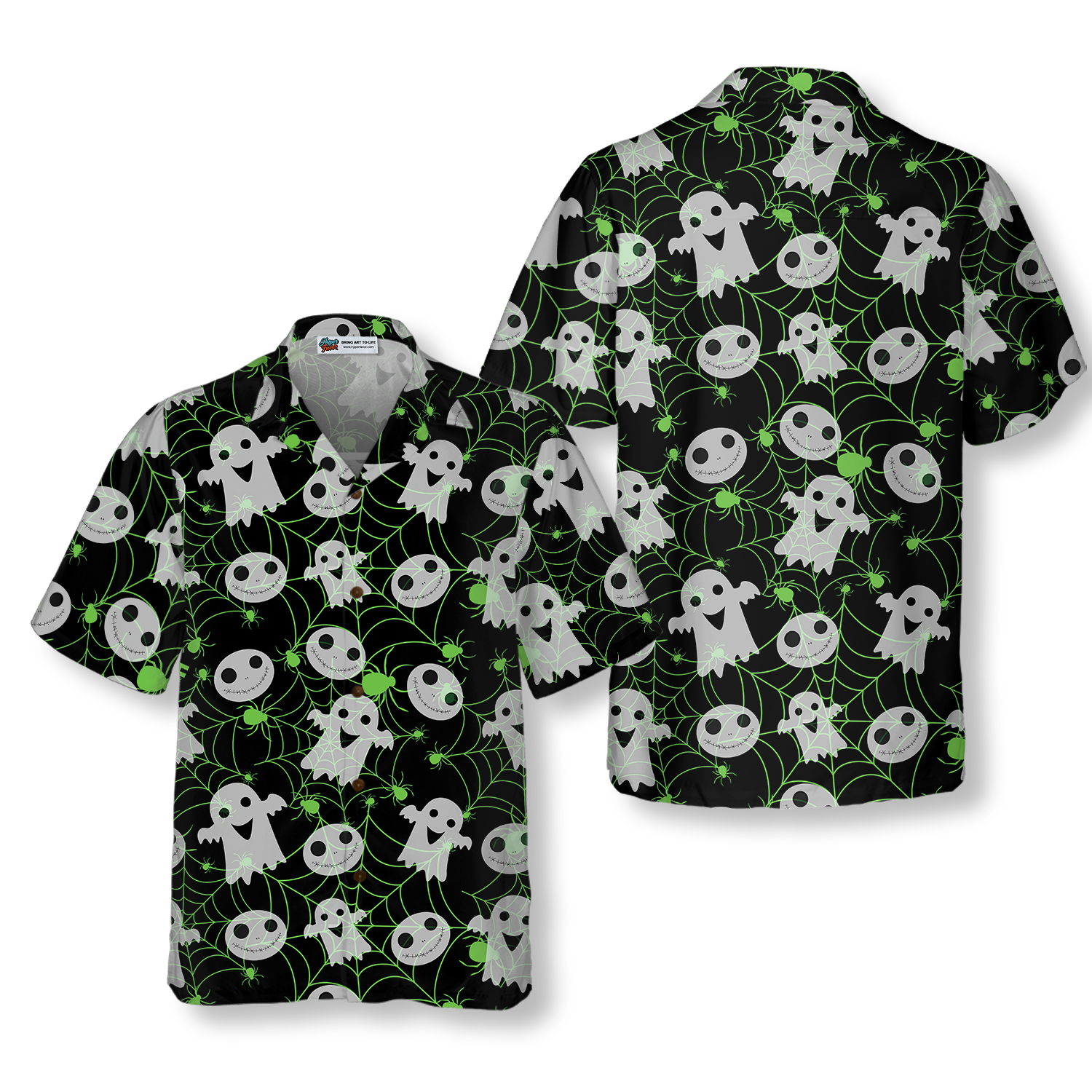 Halloween Spider Web Shirt For Men Hawaiian Shirt - Hyperfavor