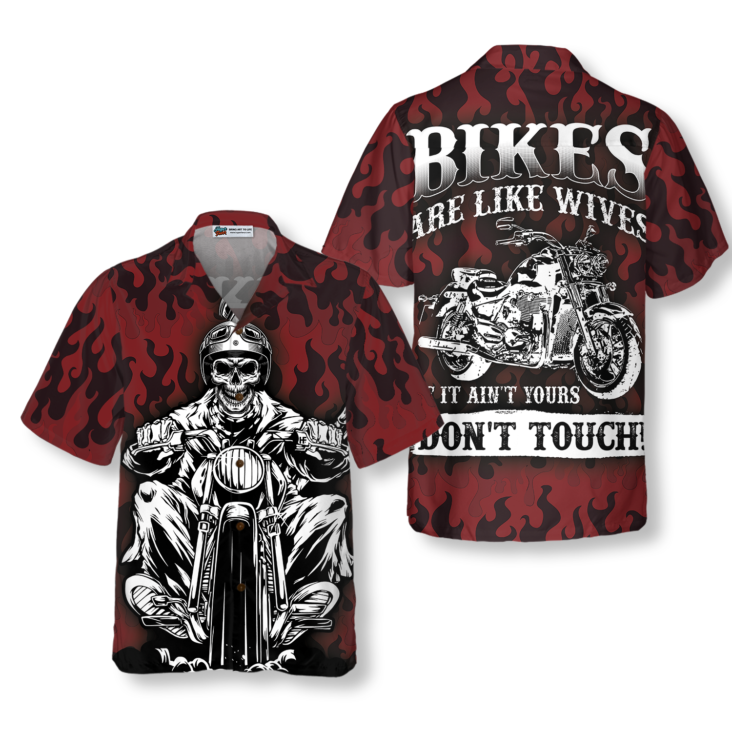 Don't Touch My Motorbike Hawaiian Shirt - Hyperfavor