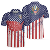 USA Map And Flag Short Sleeve Polo Shirt For Golf, American Flag Polo Shirt For Men - Hyperfavor