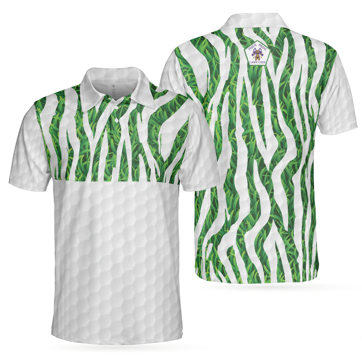 Tiger Pride Lawn Care Tiger Pattern Golf Polo Shirt - Hyperfavor