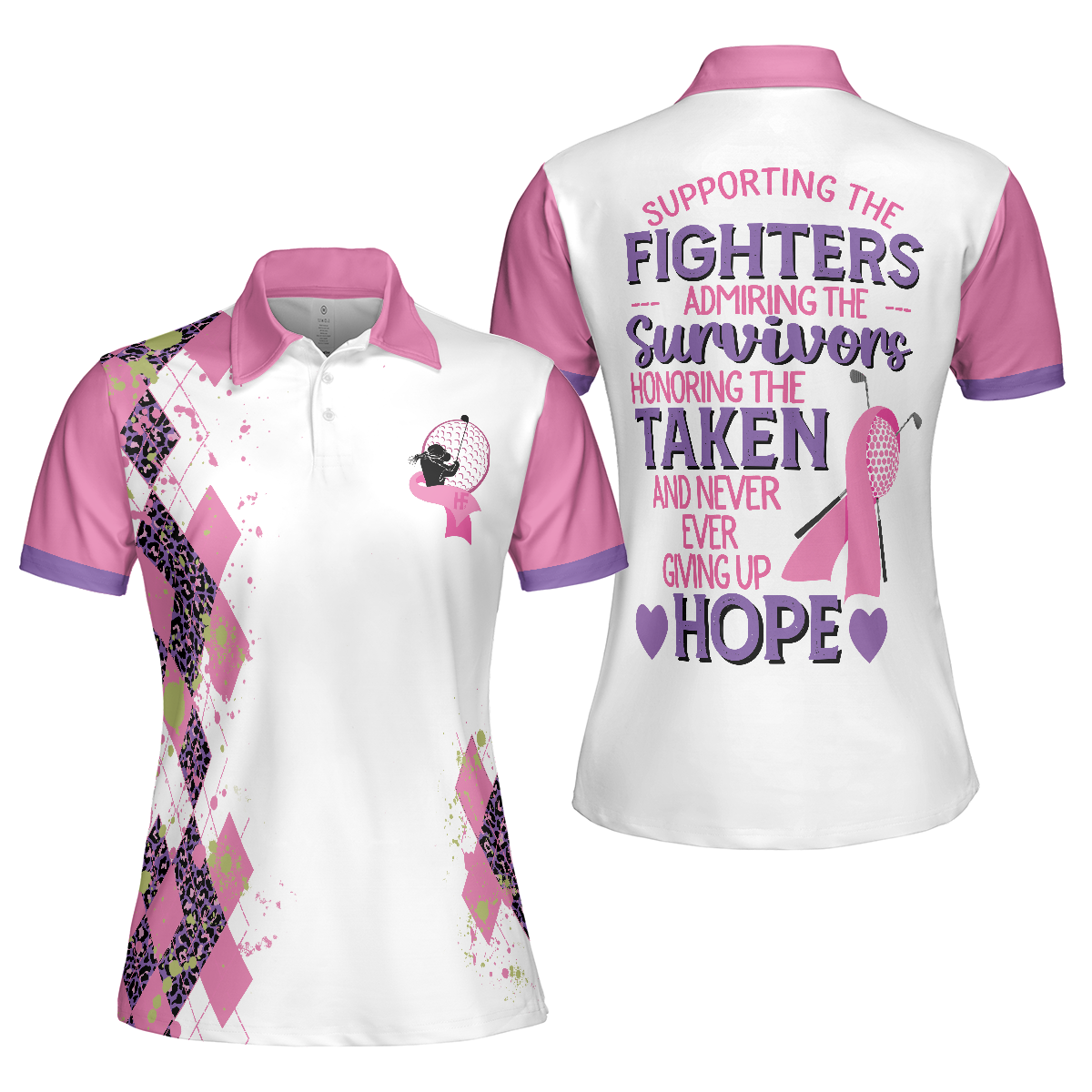 Supporting The Fighters Admiring The Survivors Short Sleeve Women Polo Shirt - Hyperfavor