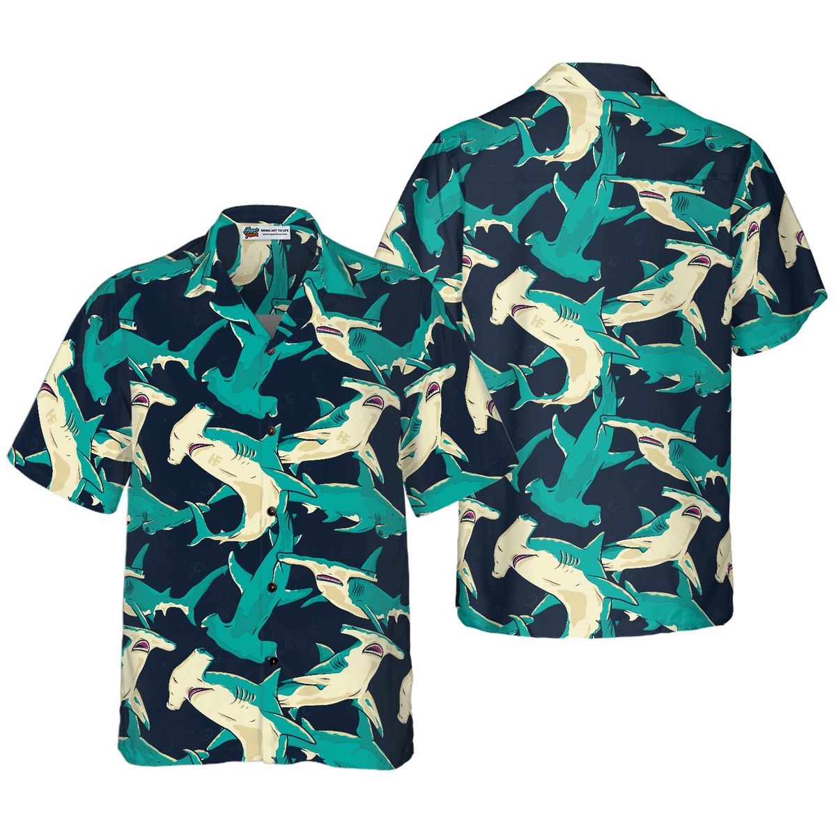 Hammerhead Shark Pattern Hawaiian Shirt - Hyperfavor