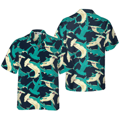 Hammerhead Shark Pattern Hawaiian Shirt - Hyperfavor